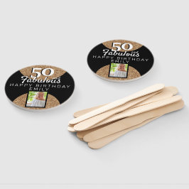 Abanico 50 y Fabulous Gold Purpurina 2 Photo 50th Birthday