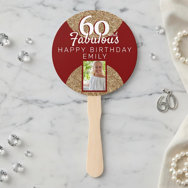 Abanico 60 y Fabulous Gold Purpurina 2 Photo 60th Birthday (Subido por el creador)