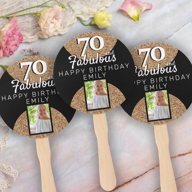 Abanico 70 y Fabulous Gold Purpurina 2 Photo 70th Birthday (Subido por el creador)