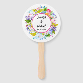 Abanico Abánicos modernos para invitados de boda florales 