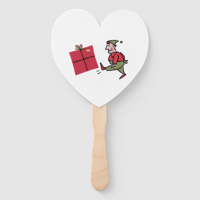 Abanico Abano de mano de corazón de Elfo enojado (Anverso)