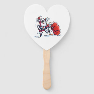 Abanico Abano de mano de Santa enfadado corazón