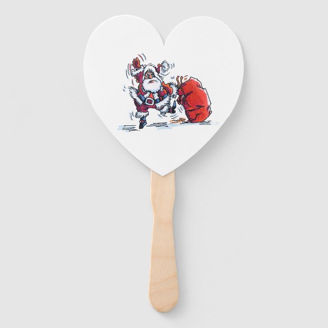 Abanico Abano de mano de Santa enfadado corazón (Anverso)