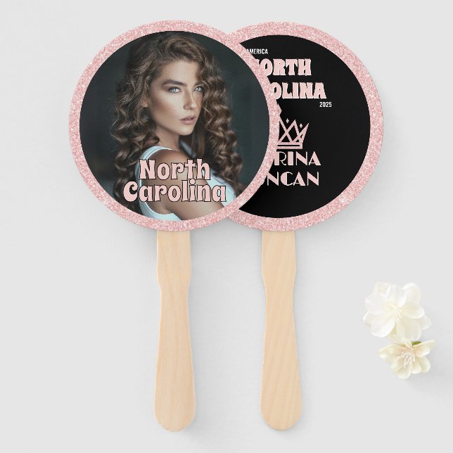 Abanico Abano de Onda para Concurso Rose Gold Glitz de 10  (Anverso y reverso)