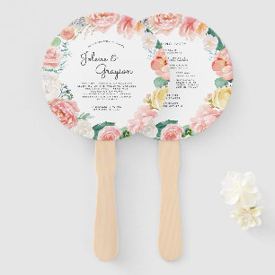 Abanico Abatible Floral de Verano Programa de Boda Abani