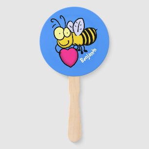 Abanico Abeja graciosa y linda con ilustracion personaliza