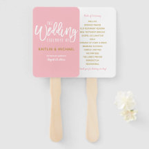 Abiicos de programa de boda | Letra Brush (Rosa y