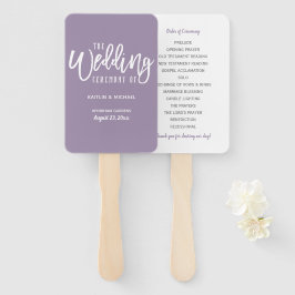 Abanico Abiicos de programa de boda | Letra de pincel (Lav