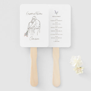 Abanico Abrazo minimalista de parejas de arte con Bouquet