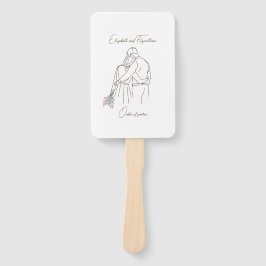 Abanico Abrazo minimalista de parejas de arte con Bouquet