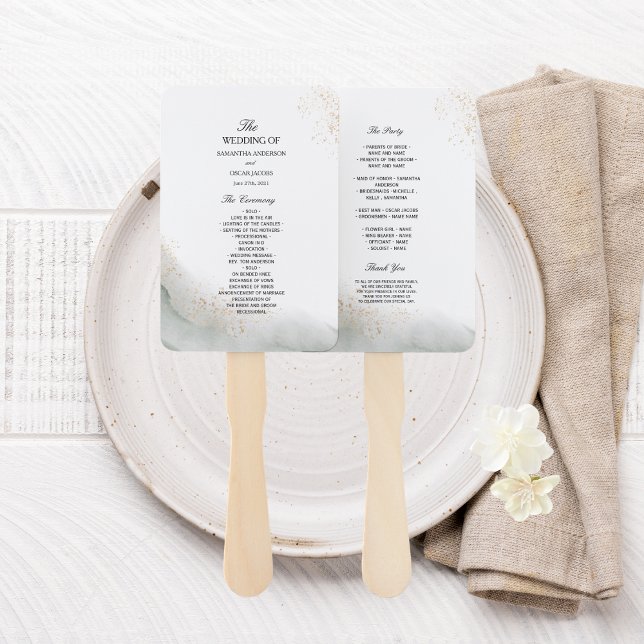 Abanico Abstracto Acuarela Green Bruskes & Gold (Subido por el creador)