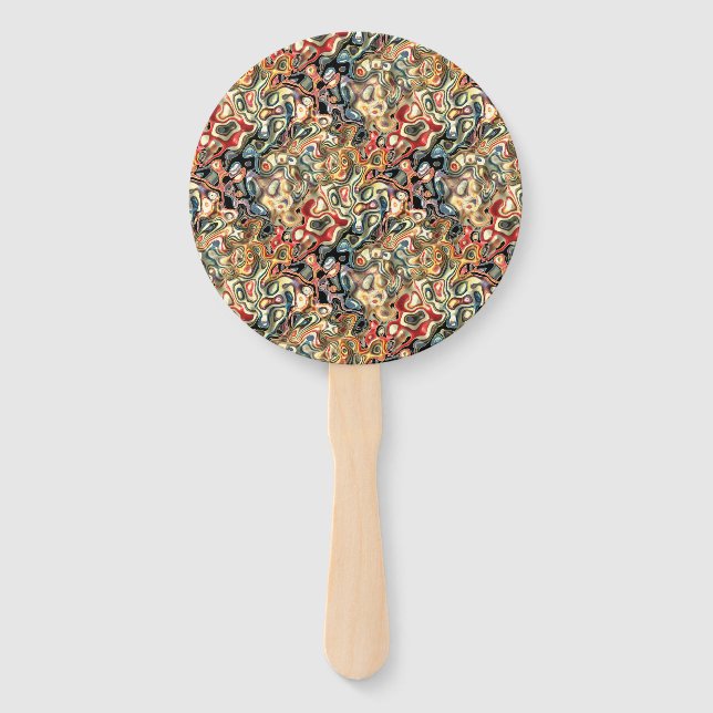 Abanico Abstracto ventilador de mano de arte (Anverso)