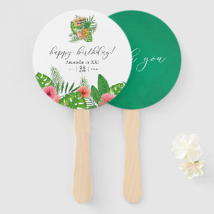 Abanico Acuarela Aloha Luau Cualquier fiesta de cumpleaños