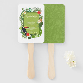 Abanico Acuarela Boda tropical Ceremonia Green ID577