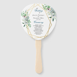 Abanico Acuarela Boho Floral Geométrica Boda Ceremonia