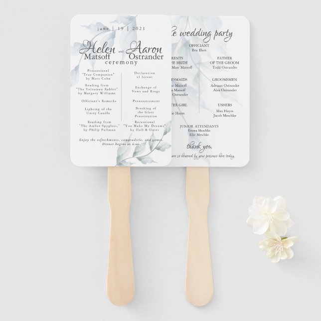 Abanico Acuarela Dusty Blue Dusty Sage Helen (Anverso y reverso)