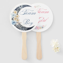 Abanico acuarela floral luna género revelar ducha de bebé