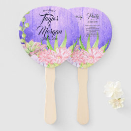 Abanico Acuarela mágica suculenta Boda púrpura