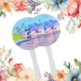 Abanico Acuarela Palm Beach Sunset