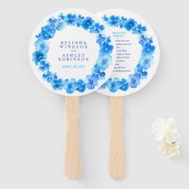 Abanico Aficionados al programa de bodas en color azul pan