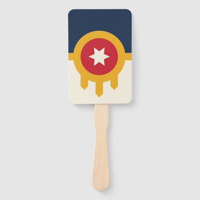 Abanico Aficionados con bandera de Tulsa, Oklahoma (Anverso)