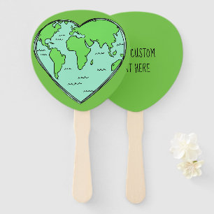 Abanico Aficionados de mano de texto de Earth Love persona