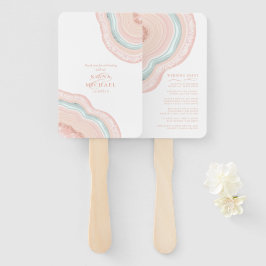 Abanico Agate Geode Purpurina Wedding Party Rosa Gold ID64