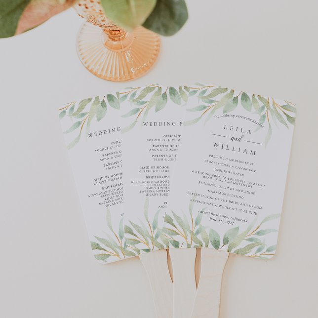 Abanico Airy Botanical Wedding Program (Subido por el creador)