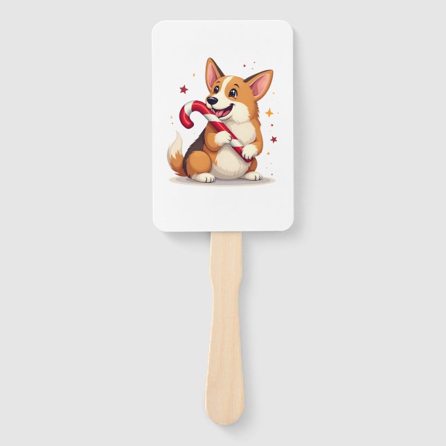 Abanico Alegría de Caña de Caramelo Corgi (Anverso)