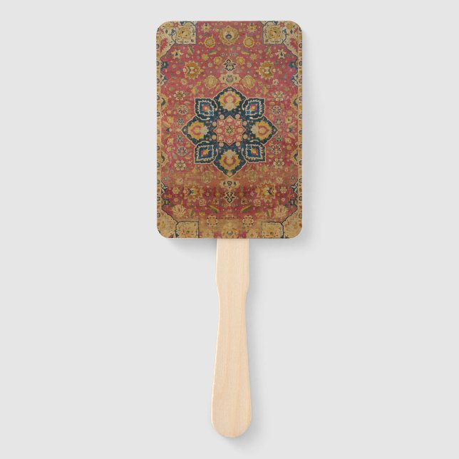 Abanico Alfombra de Kashan dorado rojo alfombra asiática p (Anverso)