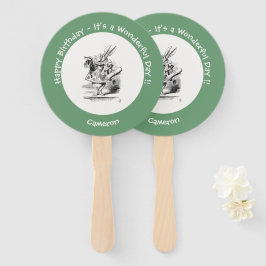 Abanico Alicia en el cumpleaños del Herald Rabbit White de