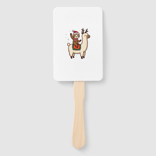 Abanico Alpaca Sloth Christmas (2) (Anverso)