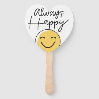 Abanico "Always Happy" Smiley Face Hand Fan - Fun Celebrat