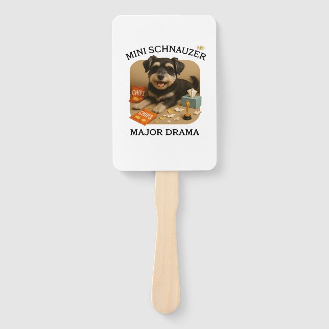 Abanico Amantes de perros Mini Schnauzer  (Anverso)