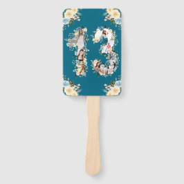 Abanico Amarillo de la flor del Collage de fotos Verde azu