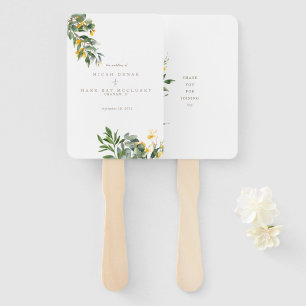 Abanico Amarillo Floral Simple Gold Textos