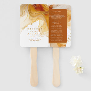 Abanico Amber Brandy Boda de tinta abstracta ID1089