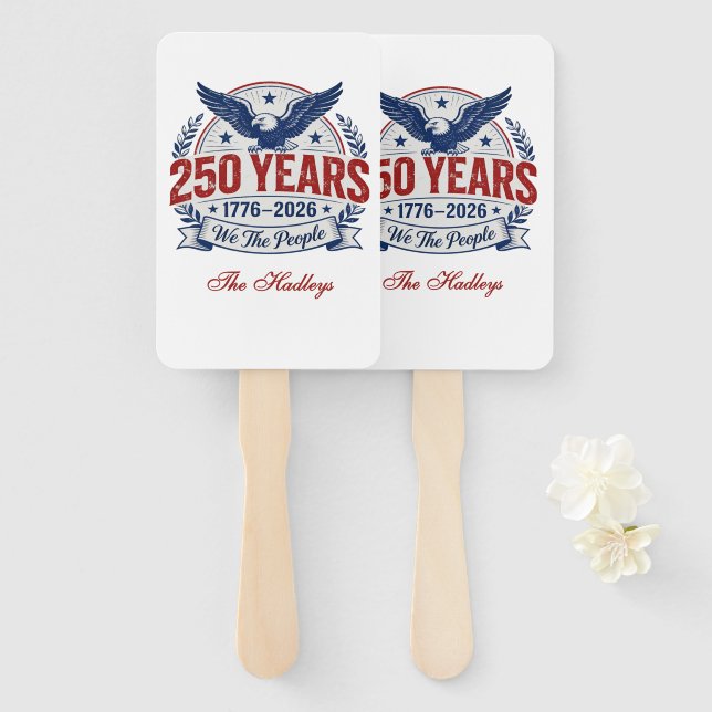 Abanico America's 250th Anniversary Name (Anverso y reverso)