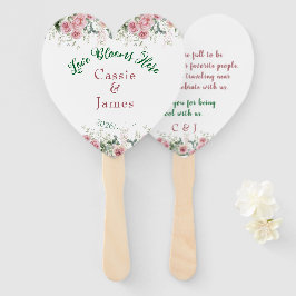 Abanico Amor Florece Aquí Corazón Floral Rosa Boda
