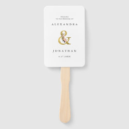 Abanico Ampersand elegante | Bienvenida a Boda Gold y Rubo