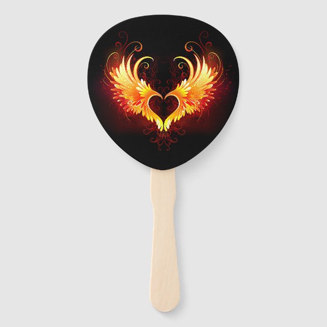 Abanico Angel Fire Heart with Wings (Anverso)