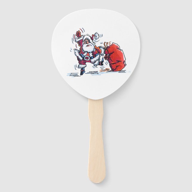 Abanico Angry Santa paddle hand fans (Anverso)
