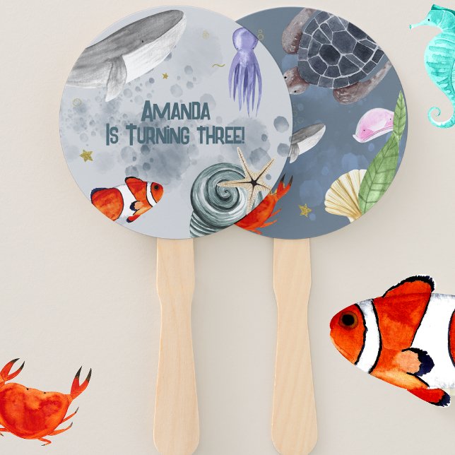 Abanico Animales del mar de Cute Niños Fiesta de cumpleaño (Subido por el creador)