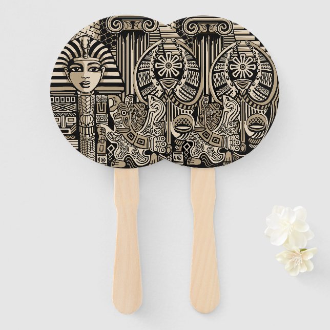 Abanico Antiguos Símbolos Históricos Estilo Tatuaje (Anverso y reverso)