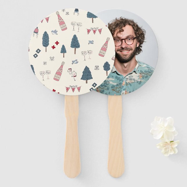 Abanico Apres Ski Weekend Bachelorette Game Grooms Face (Anverso y reverso)