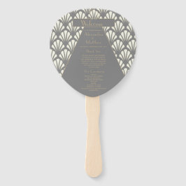 Abanico Art Deco Boda Gris rugiendo veinteañería