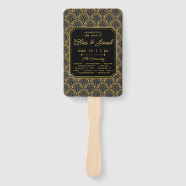 Abanico Art Deco Embroidered-Style Wedding Program