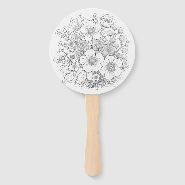 Abanico arte de diseño floral (Anverso)