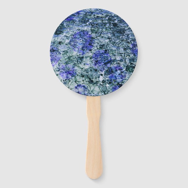 Abanico Arte digital de fondo abstracto de acuarela azul (Anverso)