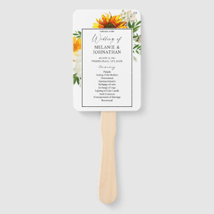 Abanico Artsy Sunflower Floral Boda Ceremonia 2